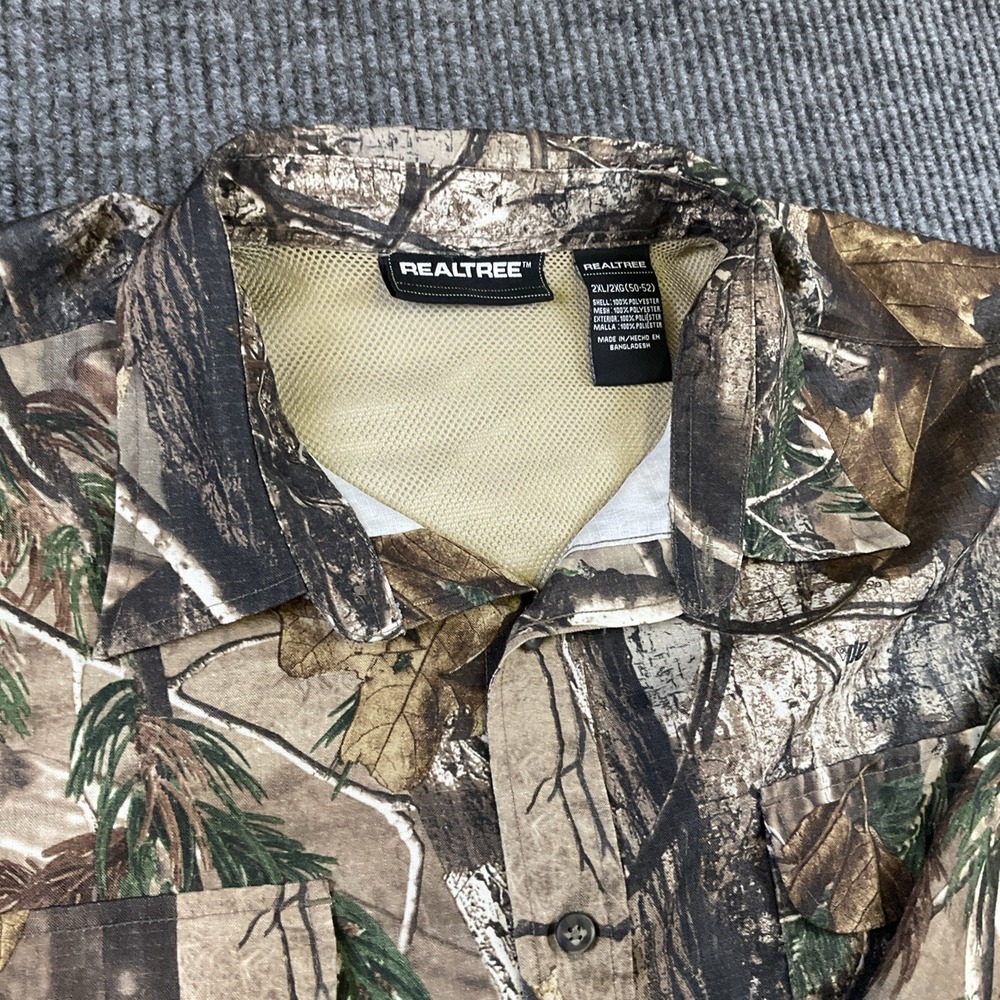 REAL TREE CAMOUFLAGE SHIRT SIZE 2XL HUNTING TREBARK BY REALTREE AP